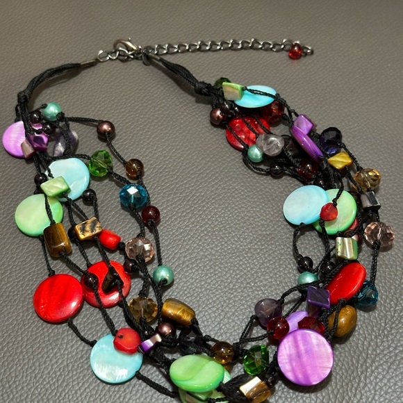 Premier Designs Necklace Artistic Jewelry Shells beads multi strand 9’ 0776 P - Picture 5 of 12